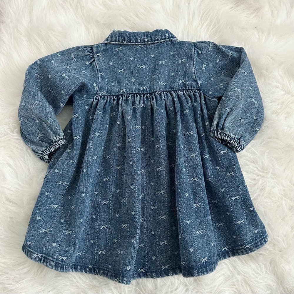 NEXT Baby Denim Dress | 12–18 Months | Peter Pan Collar - Picture 6 of 6